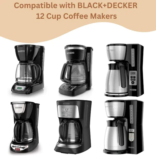 Vista 2 de Filtros de papel desechables para cafeteras BLACK+DECKER de 12 tazas, prepara hasta 12 tazas de café (paquete de 100)