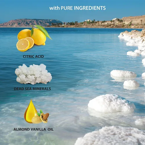 Vista 3 de Dead Sea Collection Gel de baño Almond Vanilla para mujeres y hombres, con minerales puros del mar muerto y aceite de almendras dulces, limpia e