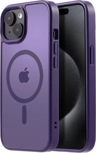 Vista 47 de Tigowos Funda magnética para iPhone 15, resistente a las caídas, sensación de piel mate, a prueba de golpes, ajuste delgado para iPhone 15, negro
