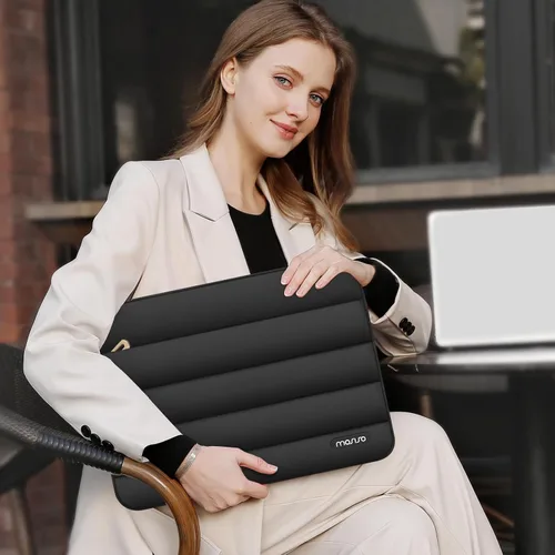 Vista 6 de MOSISO Laptop Case 13.3 inch,13-13.3 inch Puffy Laptop Sleeve Carrying Case Negro