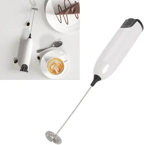 Vista 10 de Espumador de leche eléctrico de mano para café, batidor de leche automático de mano para agitar, bar, cocina, bebida, capuchino, latte, matcha
