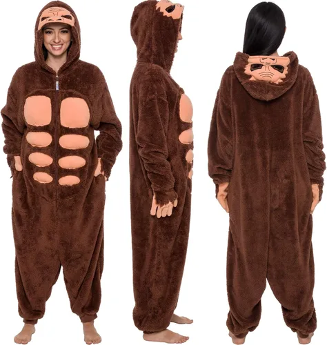 Vista 3 de Funziez! Disfraz de Sasquatch - Bigfoot - Yeti One Piece, Marrón