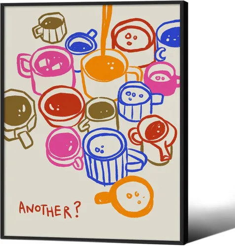Vista 18 de MWZUPQ Póster de cóctel colorido de moda, retro, lindas copas de vino, lienzo, arte de pared, llena tu taza, pinturas impresiones de bares, cocina
