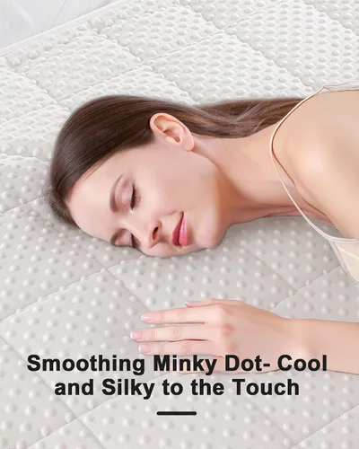 Vista 3 de Manta con peso para adultos, tamaño individual de 15 libras, suave y refrescante con lunares minky, manta transpirable para todas las estaciones