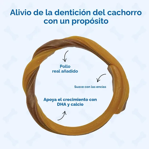 Vista 5 de N-Bone Anillos de dentición para cachorros sin granos, sabor a pollo, masticables naturales para dentición de cachorros, ayuda a calmar las encías