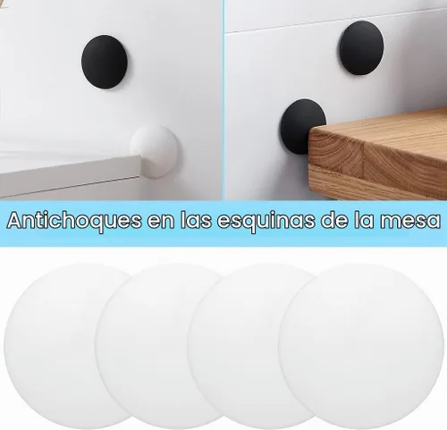Vista 3 de Protector de pared para tope de puerta de 3.15 pulgadas, 4 piezas de amortiguadores de manija de puerta de silicona suave blanca, a prueba