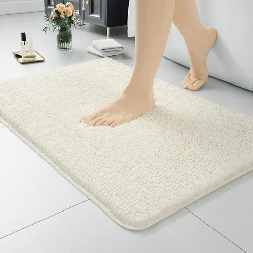 Vista 41 de LOCHAS - Alfombra de baño de lujo lanuda de 24 x 17 pulgadas, color beige