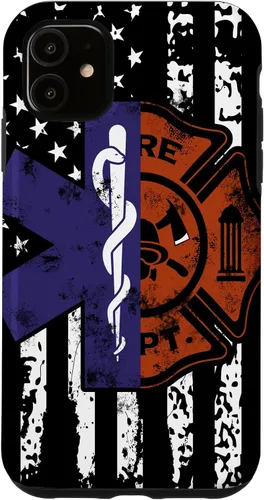 Vista 8 de EMT Firefighter Fire Rescue EMT - Funda de regalo con bandera americana para iPhone 17