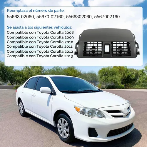 Vista 4 de DICMIC Panel de ventilación de salida de aire acondicionado para tablero central compatible con Toyota Corolla 2008-2013 Reemplazo # 55663-02060