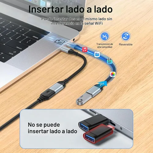 Vista 4 de Adaptador USB C a USB - 5Gbps [paquete de 2] Adaptador USB C 3.0 OTG para Android