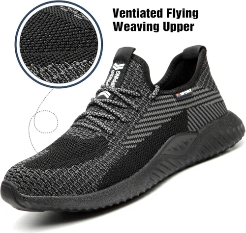 Vista 3 de UCAYALI - Zapatos de seguridad para hombres y mujeres. Tenis de trabajo con puntera de acero, utilizados en la construcción, ligeros y transpirables