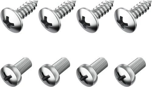 Vista 8 de Juego de tornillos de matrícula de acero inoxidable para placas delanteras/traseras, marcos y cubiertas compatible con Audi A3 A4 A5 A6 A7 A8 S3 S4