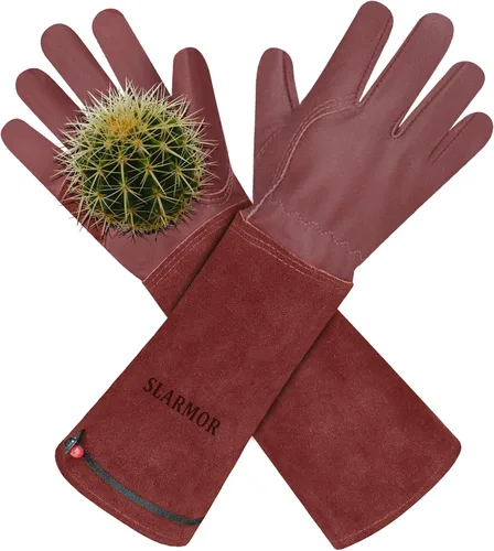 Vista 9 de Guantes largos de jardinería para mujeres/hombres, guantes de poda de rosas a prueba de espinas, guantelete resistente, el mejor regalo de jardín