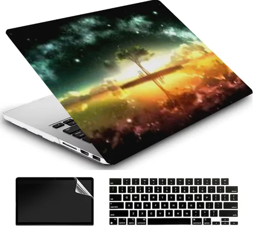 Vista 17 de Compatible con MacBook Air de 13 pulgadas versión 2021 2020 A2337 M1/A2179 con Retina y Touch ID, carcasa rígida de plástico brillante y cubierta