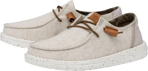 Vista 4 de Hey Dude Wendy - Zapatos de lona lavada para mujer Mocasines con cordones para mujer cómodos y ligeros