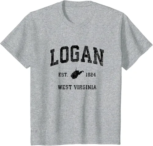 Vista 9 de Logan West Virginia WV - Camiseta deportiva clásica negra, Gris