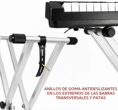 Vista 4 de Kadence NK13WH Touring Series - Soporte para teclado de 6.6 lbs de doble X Marco resistente y embrague de bloqueo seguro Diseño X de doble