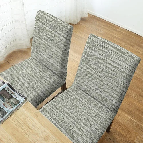 Vista 5 de Juego de 2 fundas para sillas de comedor y sala de estar, elásticas, extraíbles, lavables, resistentes a las manchas