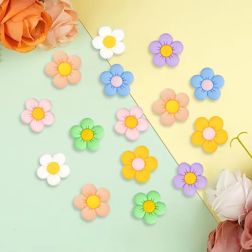 Vista 2 de Abalorios decorativos de flores, bonito regalo de margarita para niñas, niños, adolescentes, mujeres y adultos
