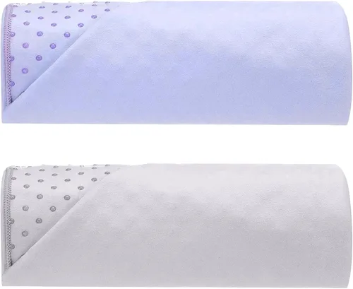 Vista 8 de Peryiter Pack de 2 toallas de yoga caliente de 72 x 24" con puntos de agarre, toallas de fibra adhesiva antideslizantes para yoga caliente, cubierta