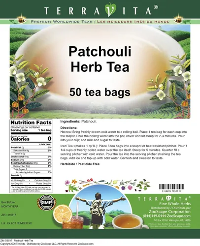Vista 2 de Té de hierbas de pachulí (25 bolsitas de té, ZIN: 516516)