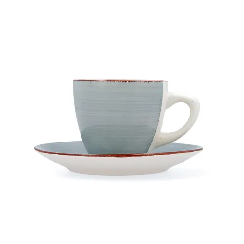 Vista 4 de Juego de Tazas con Platos Quid Vita Morning Azul Cerámica (4 Piezas) (6 Unidades)