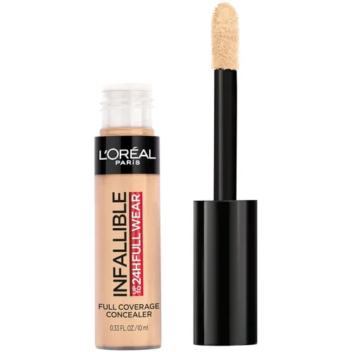 Vista 12 de L'Oreal Paris Makeup Infalible Full Wear Corrector mate impermeable, cobertura completa, tono de piel claro (Porcelain), 0.33 fl oz 320 PORCELANA