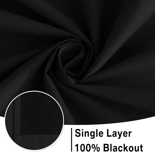 Vista 2 de RYB HOME Cortinas negras 100% opacas de 84 pulgadas de largo para dormitorio, sala de estar, cortinas de oscurecimiento de habitación para Negro