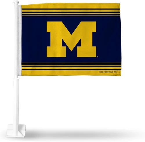 Vista 21 de Rico Industries Bandera de coche de doble cara de la NCAA, gran accesorio para automóvil