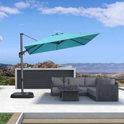 Vista 637 de PURPLE LEAF Paraguas al aire libre con base 8' x 8' protección solar verde Manzana Verde (Apple Green)