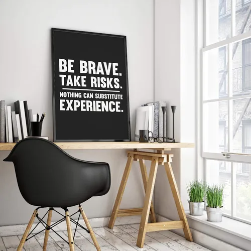 Vista 5 de Be Brave Take Risks Nothing Can Substitute Experience Poster Print, Inspirational Print, Motivational Quotes, Office Art, Cubicle Picture, Home Wall