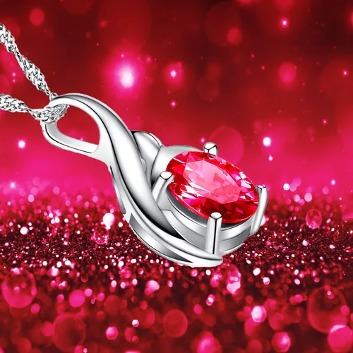 Vista 3 de Collar de plata de ley con piedras preciosas de imitación para nacimiento, colgante para mujer