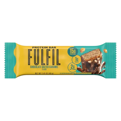 Vista 8 de FULFIL - Barras de proteína sabor chocolate con caramelo salado, libres de gluten con 15g de proteína, artículos básicos de despensa, 12