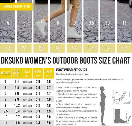 Vista 5 de DKSUKO Botas de lluvia para mujer, impermeables, con cordones, antideslizantes, para jardín
