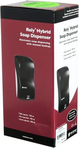 Vista 4 de San Jamar Clásico Perla Negra Set – Dispensador Híbrido de Jabón y Desinfectante (900 ml), Dispensador de Cubierta de Inodoro, y Dispensador