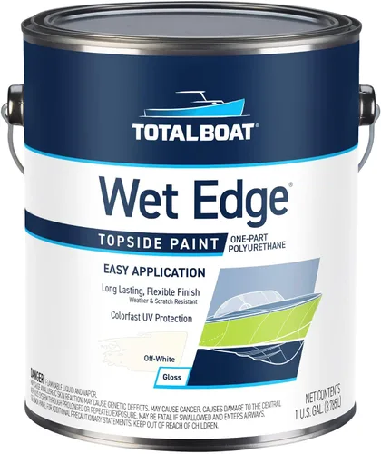 Vista 41 de TotalBoat Wet Edge Topside - Pintura marina con recubrimiento de poliuretano premium para barcos, vehículos recreativos, molduras exteriores, fibra