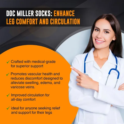 Vista 6 de Doc Miller TED Hose Medias altas hasta la rodilla Anti Embolismo para Mujeres y Hombres, Medias Quirúrgicas Estilo Hospital, Medias de Compresión
