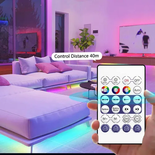 Vista 2 de WS2811 WS2812B controlador LED Bluetooth música con micrófono para SK6812 WS2812 Pixel LED tira de luz APP 28Keys remoto USB 5V
