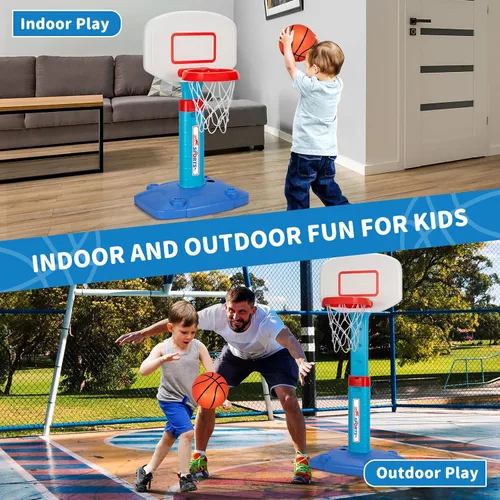 Vista 3 de Aro de Baloncesto para Niños Pequeños de Interior para Edades 1-3, Aros de Baloncesto Ajustables para Niños, Mini Aro de Baloncesto con 3 Pelotas
