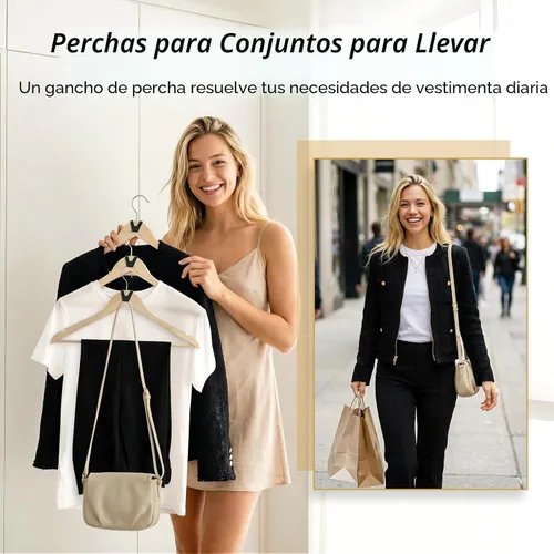 Vista 5 de HOUSE DAY Ganchos Colgadores que Ahorran Espacio Paquete de 20, Negro, Ganchos Conectores de Perchas para Ropa, Ganchos de Perchas Resistentes que