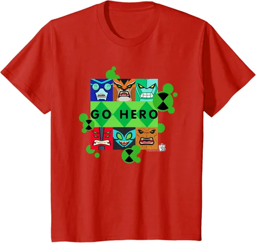 Vista 3 de Ben 10 Go Hero - Camiseta, Azul / Patchwork, S