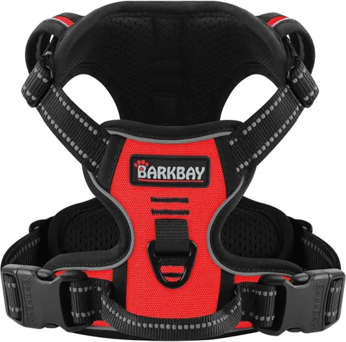 Vista 31 de BARKBAY Arnés para perro sin tirones para perros pequeños, ajustable, reflectante, cómodo, sin estrangulamiento, resistente, perfecto