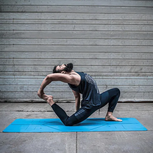 Vista 4 de Liforme Esterilla de yoga original – Bolsa de yoga gratuita incluida – Sistema de alineación patentado, agarre guerrero, antideslizante, ecológico