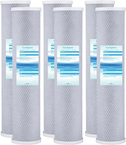 Vista 6 de Geekpure Cartucho de filtro de agua de bloque de carbono universal compatible con 20 pulgadas para filtro de agua para toda la casa, 4.5 x 20