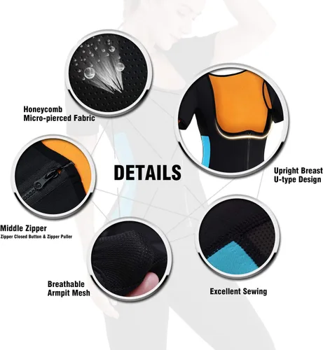 Vista 4 de NonEcho - Chaleco de neopreno para mujer adelgazante con mangas, para sauna, spa, para ejercicio, para la pérdida