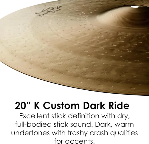 Vista 3 de Zildjian K Custom Dark Ride Platillo - 20 pulgadas