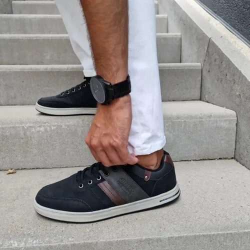 Vista 8 de ASTERO - Zapatos casuales para hombre vestido de moda antideslizante y bajo de piel sintética zapatos para caminar M