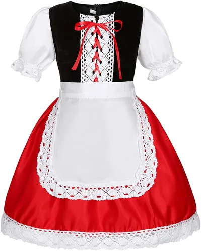 Vista 2 de Disfraz de Caperucita Roja para Niñas, Disfraces de Halloween, cuento de hadas, Personaje, Cosplay