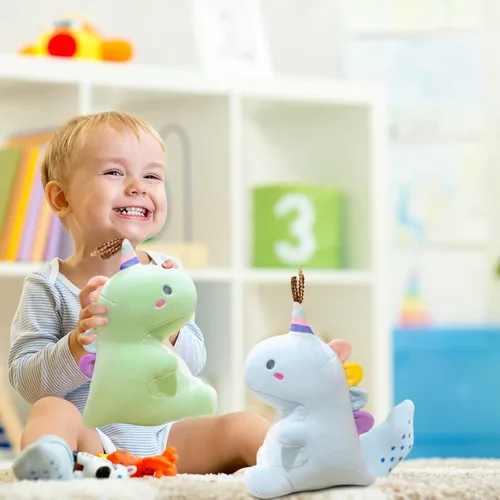 Vista 3 de Juguetes de peluche de dinosaurio de 10 pulgadas, lindo juguete de peluche de dinosaurios suaves, regalos para niños, niñas y adultos, regalos