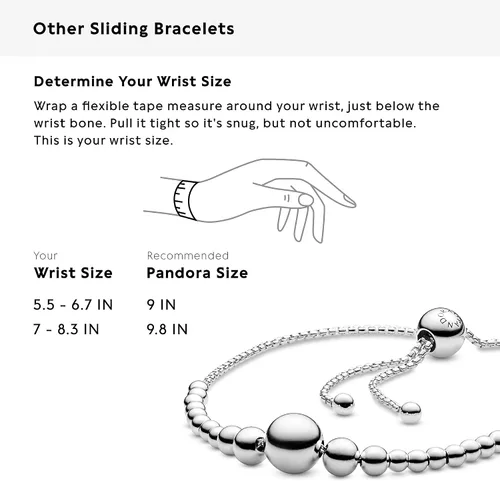 Vista 7 de PANDORA Cadena de joyería de cuentas pulsera deslizante pulsera de plata esterlina